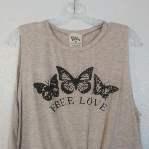 Dirtee Laundry women's size L oatmeal & black top - Picture 4 of 13